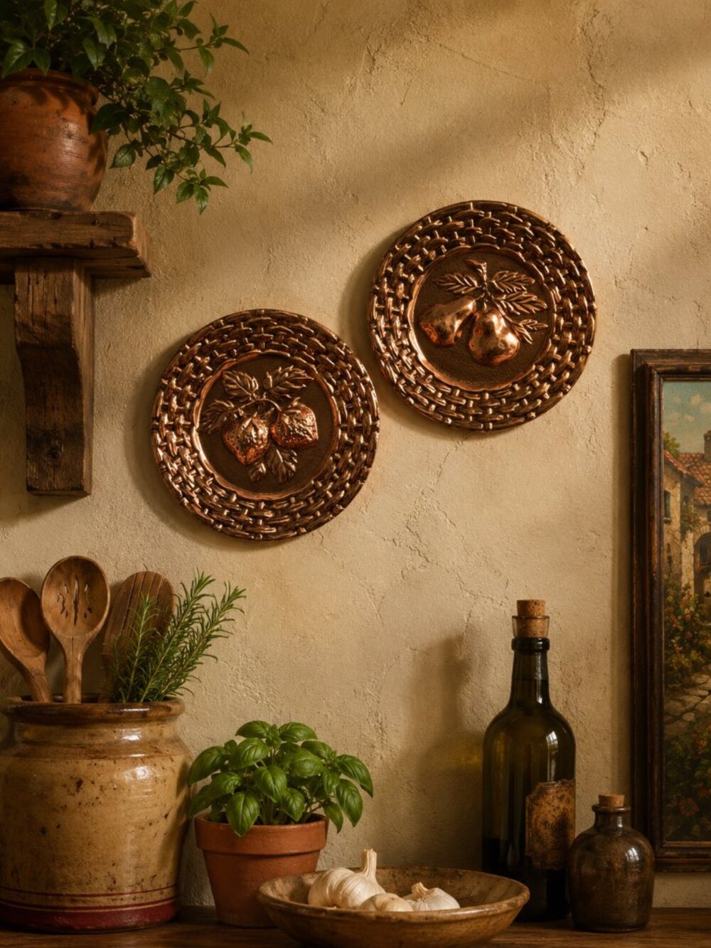 Set of Two Made in Italy Copper Plates